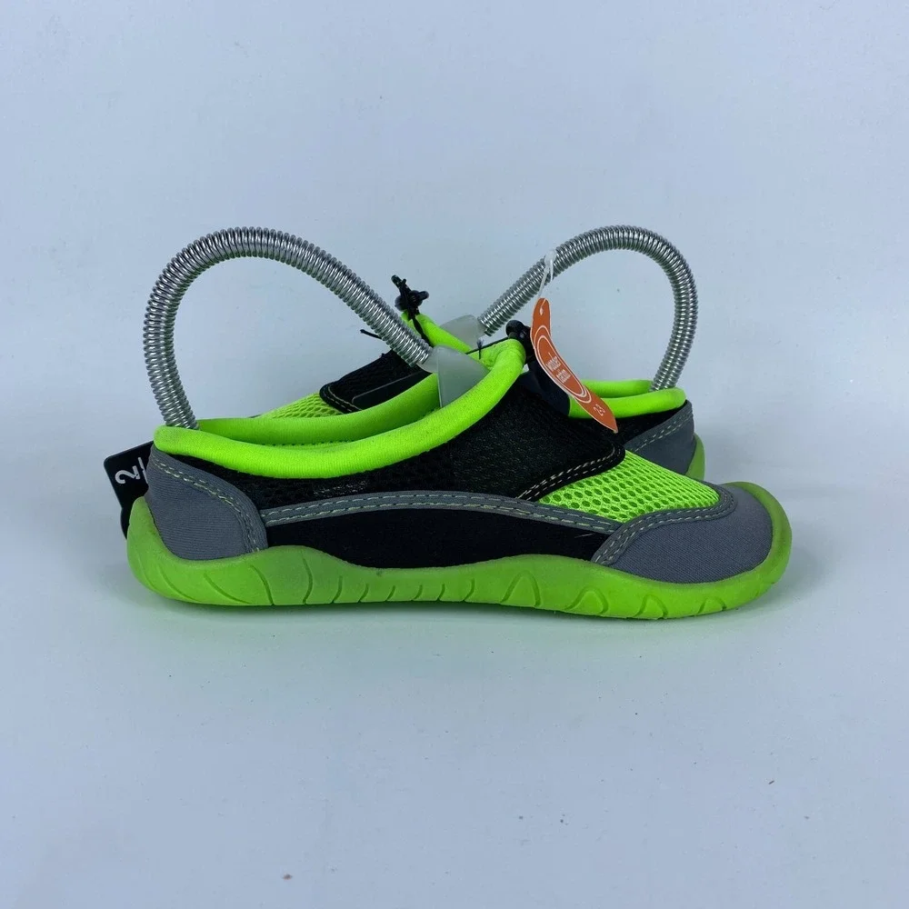 Wonder Nation Water Swim Shoes Shoes Kids Size‎ 2-3 Green Black Gray Mesh Upper